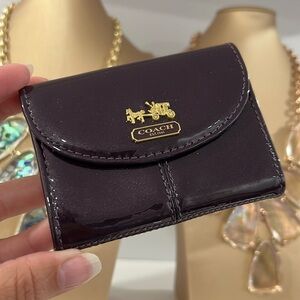 Coach Madison Patent Leather Flap Card Case
